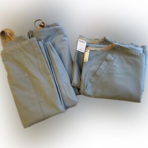 2 complete SETS Standard Textile softweave SCRUBS (*top & bottoms x 2) Medium